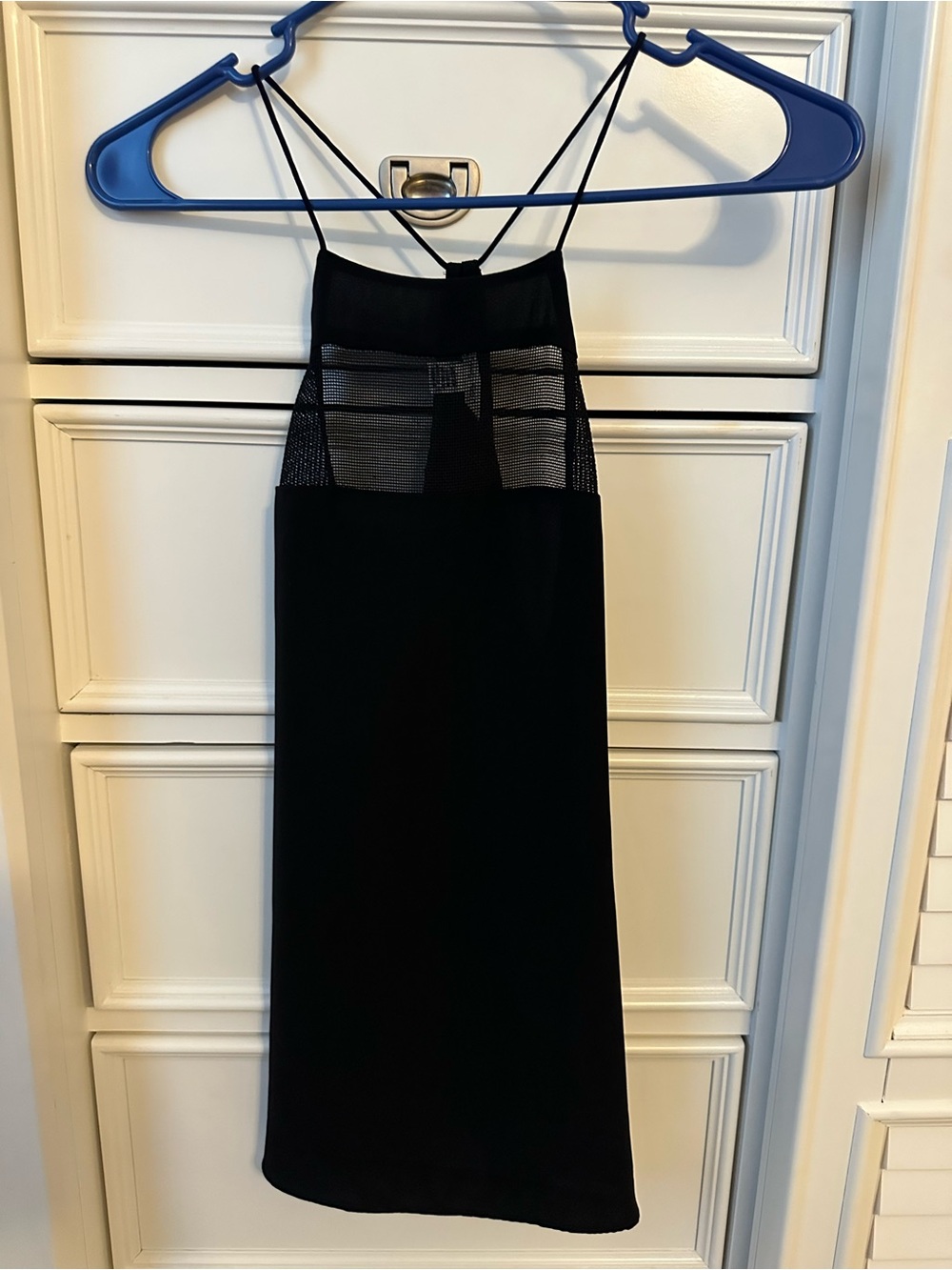 Calvin Klein Black Mesh-Panel halter top  size XS